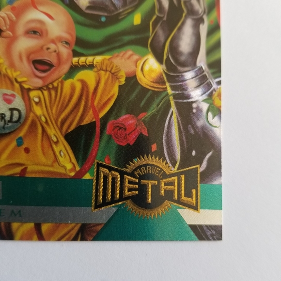 Vintage Marvel Metal trading card from 1995 Dr Doom Alternate M card #128 - Picture 10 of 12